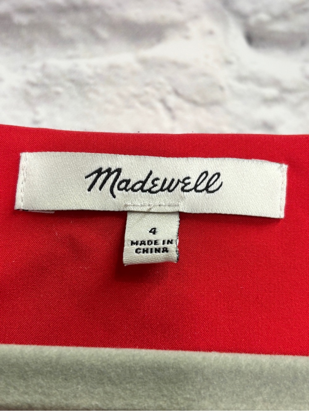 Madewell Womens Silk Button-Front Mini Dress In Park Picnic Size 4 Kilt Red - Picture 9 of 9